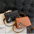 thumbnail image 4 of Bolso pequeño retro de color sólido, bolso cruzado de moda de otoño, bolso de mano sencillo estilo rómbico para mujer, 4 of 6