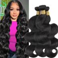 thumbnail image 1 of Cabello humano brasileño 1 paquete de cabello humano ondulado cuerpo paquete único 28 pulgadas 12A cabello humano virgen sin procesar onda del cuerpo paquetes de tejido rápido crudo un paquete ofert, 1 of 5