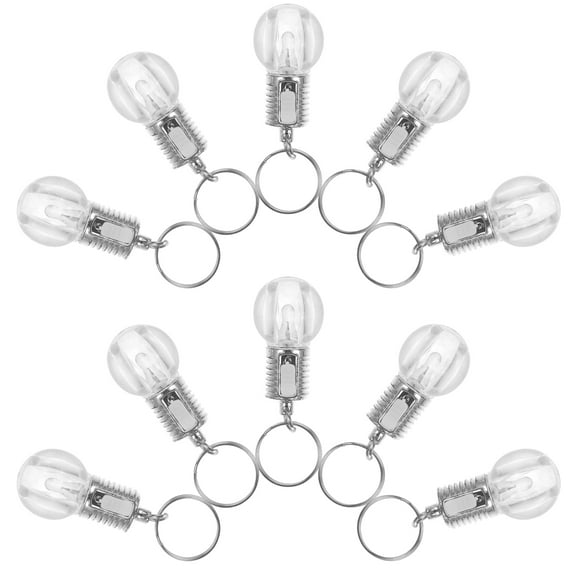 KALLORY  10 Pcs LED Bulb Keychain Easy to Carry Night Light