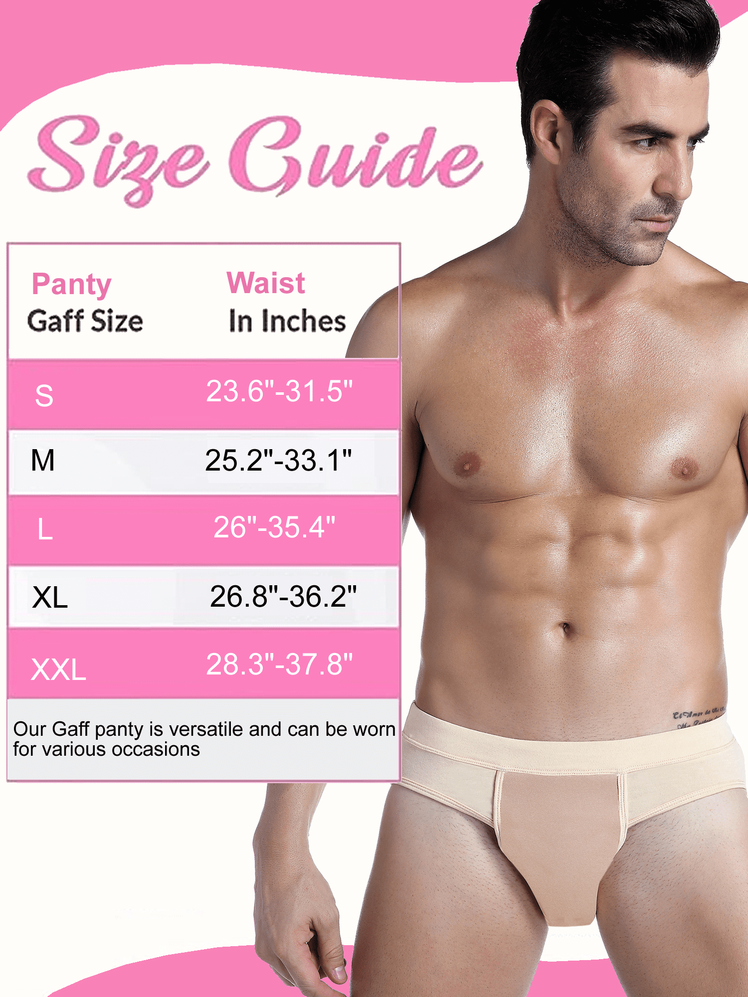 AIEOE Camel Toe Slips voor Crossdressers, Verbergende Slips met Kant, Sissy Gaff Panty met Lage Taille, Tucking Gaff Slips, 2-Pack, Transgender Ondergoed, Slips EU S-L (Asie M-XL), wit, M