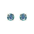 thumbnail image 3 of Clara Pucci 1.5Ct Synthetic Blue Moissanite Round Cut VVS1 Push Back Stud 14k Solid hypoallergenic Gold Designer Earrings For April, 3 of 7