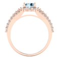 thumbnail image 4 of 1.76ct round cut natural swiss blue topaz 14k rose gold halo Bridal Wedding Engagement Promise Anniversary Ring for Women size 7.5, 4 of 7