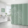 thumbnail image 3 of Green Shower Curtain, Tropical Palm Leaves Green Leaf Plants Pattern Botanical Bath Curtains Waterproof Fabric with Hooks for Home Decor, 72Wx72H, 3 of 6