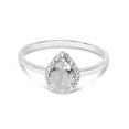 thumbnail image 6 of 14k White Gold Pear White Topaz And Diamond Ring, 6 of 6