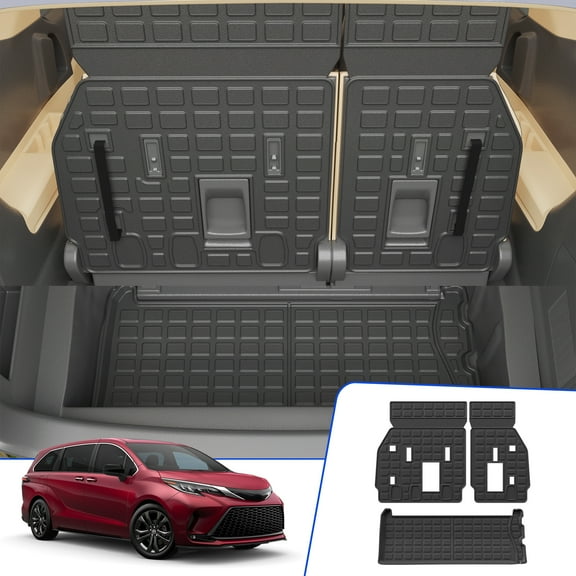 Cargo Mat for 2021-2025 Toyota Sienna 7&8 Seats Cargo Liner Trunk Liner Trunk Mat 3rd Row Back Seat Cover All Weather 2024 Sienna Accessories