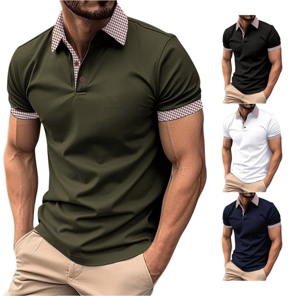 Men's Shirt for Casual Wear with Lapel Button Short Sleeve Design Men’s Top Smart Leisure Fashion Attire for Everyday Use Green M