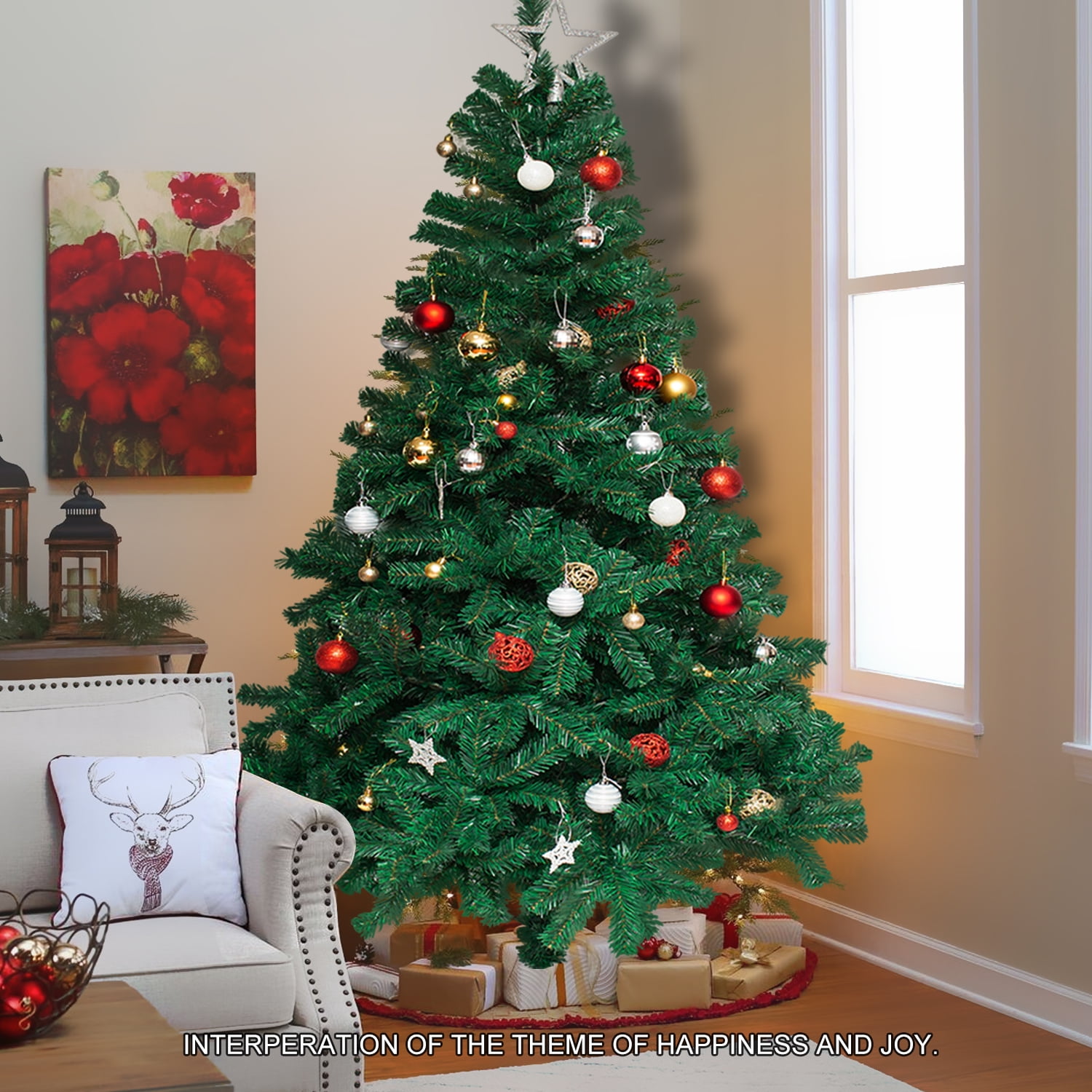 New 7.5ft Premium Artificial Christmas Tree Indoor Outdoor Holiday