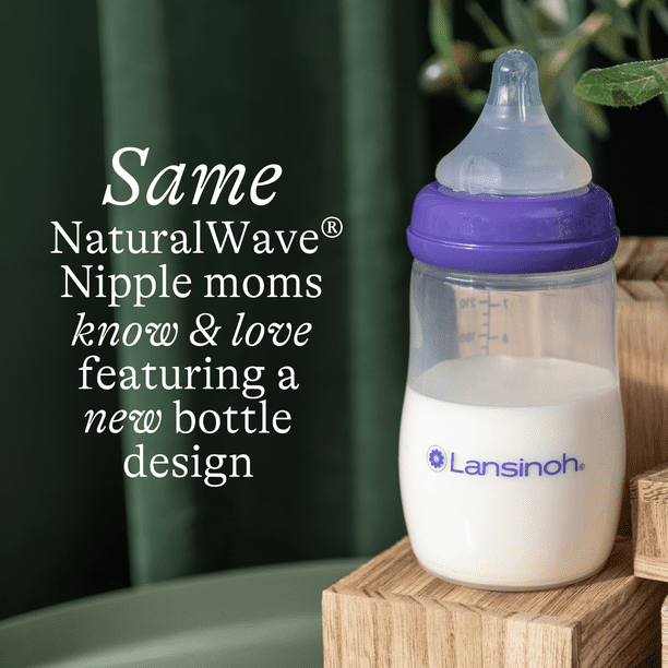 Lansinoh 8 oz Breastfeeding Bottle for Baby, NaturalWave Nipple