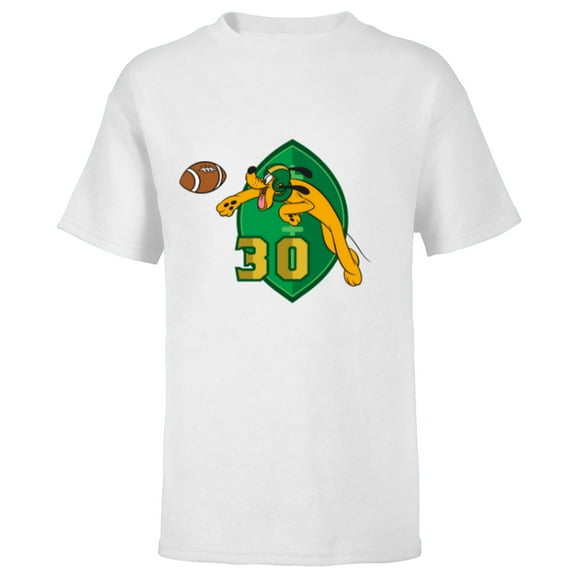 Disney Pluto #30 Football Catch Sports - Short Sleeve T-Shirt for Kids - Customized-White