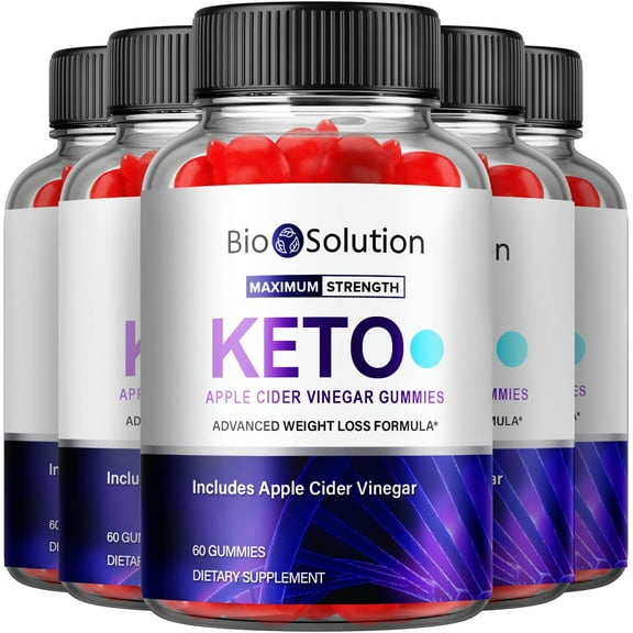 (5 Pack) Biosolution Keto ACV Gummies - Supplement for Weight Loss - Energy & Focus Boosting Dietary Supplements for Weight Management & Metabolism - Fat Burn - 300 Gummies