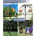 thumbnail image 6 of Upgrade 4-Hook Shepherds Hooks for Outdoor with Plastic Tube, 92" Heavy Duty Bird Feeder Pole with 5 Prongs Base, Adjustable Garden Hook for Solar Light, Hanging Plant, Wedding Decor, 2 Pack, 6 of 11