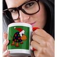 thumbnail image 2 of 3drose, Funny Colorful Spotted Turtle in Santa Hat Christmas Art, 15oz Two-tone Red Mug, 2 of 6