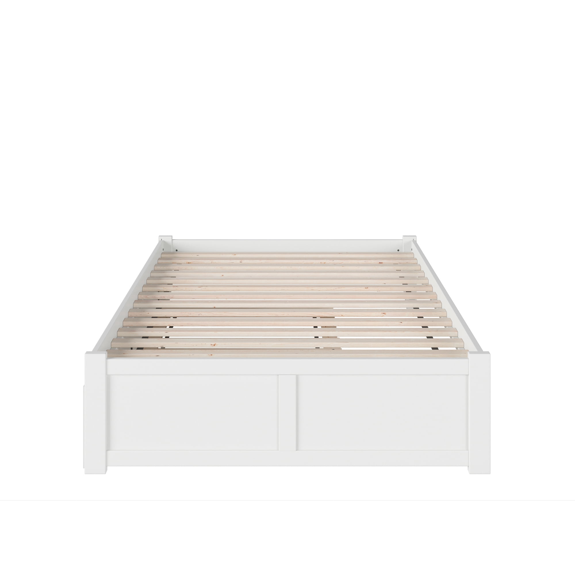 AFI Concord Full Solid Wood Platform Bed with Footboard & Twin Trundle in White