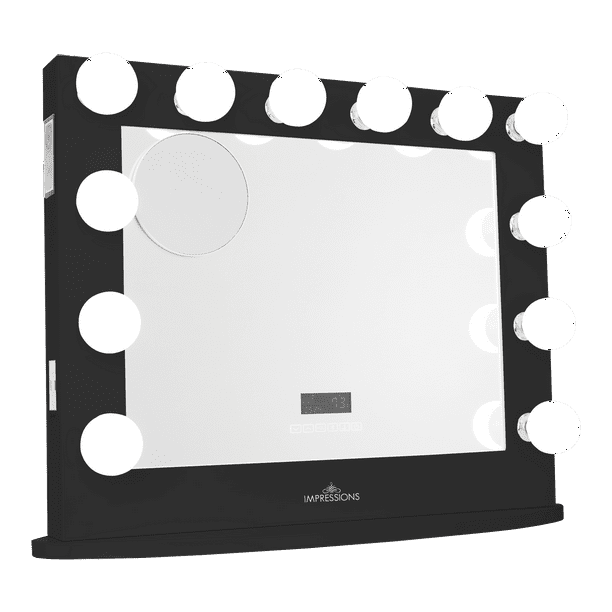 Hollywood Iconic Premiere Plus Vanity Mirror With Bluetooth Speakers Lighted Makeup 12 Led Bulbs For Dressing Room Bedroom Tabletop Or Wall Mounted Magni Com Hollywood Iconic Premiere Plus Vanity, Hollywood Iconic Premiere Plus Vanity Mirror With Bluetooth Speakers