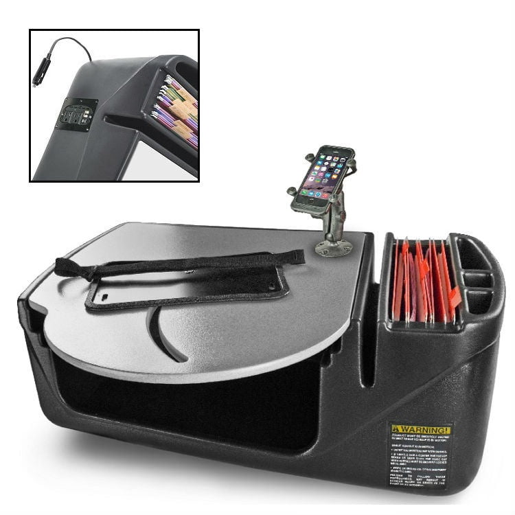 QBC Bundled AutoExec RoadMaster Car Portable Car Seat Desk with Built