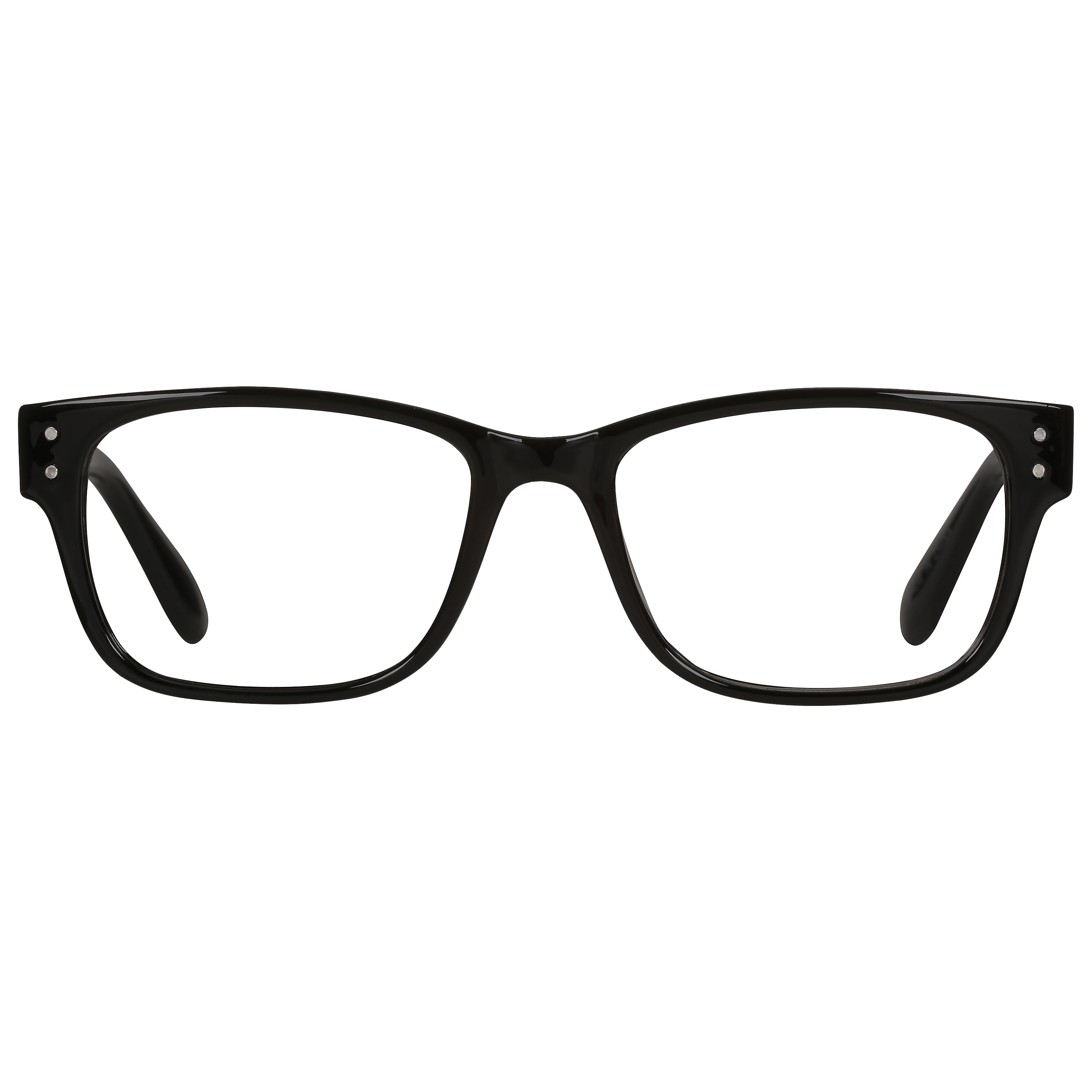(2 pack) M+ Mens Square Plastic Reading Glasses 3.25 Oliver in Classic Black