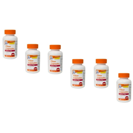 6 Pack Quality Choice Fiber Capsules 100% Natural Psyllium Husk 160 Each