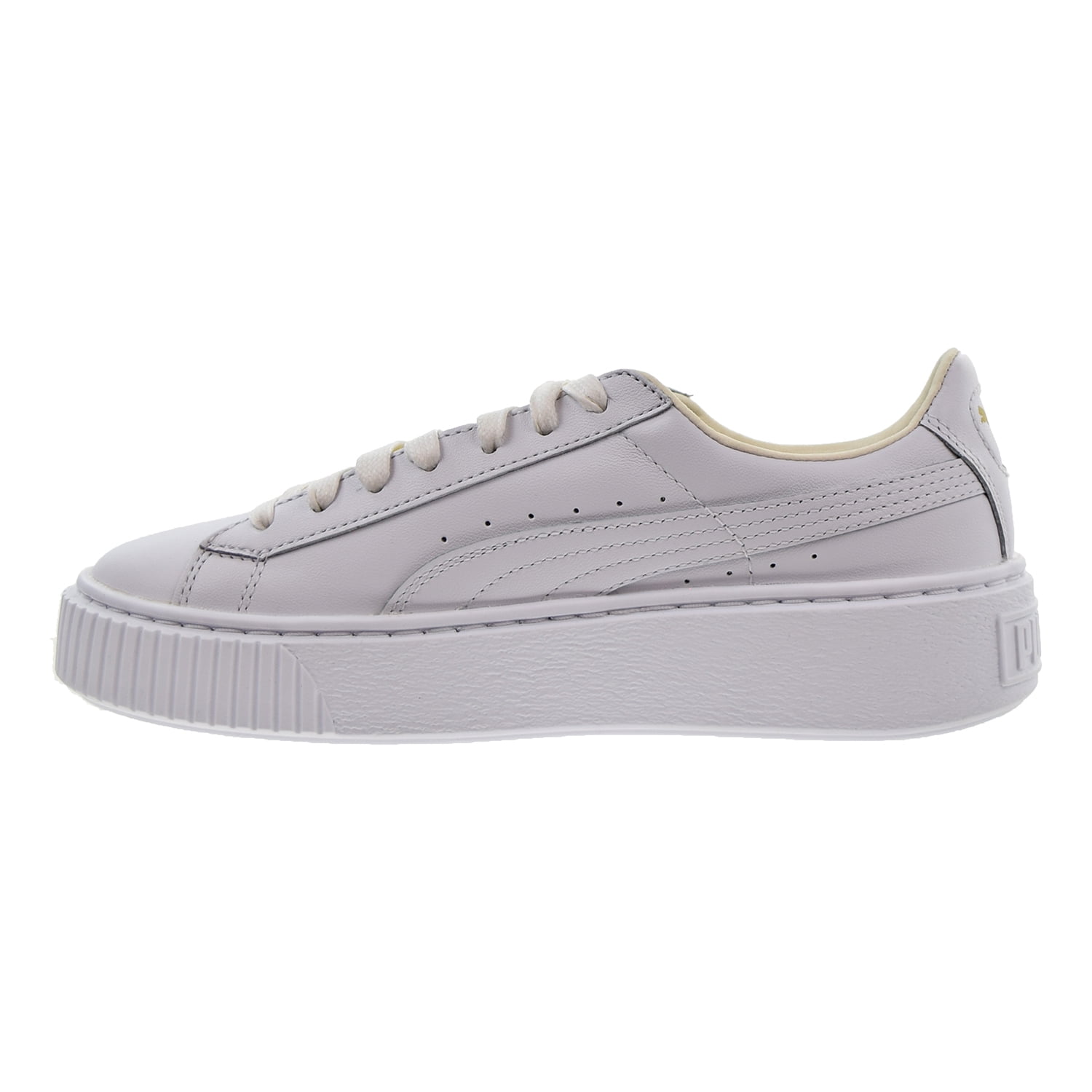 puma basket platform core white gold