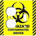 thumbnail image 4 of Metal Light Switch Plate Cover Yellow Contaminated Biohazard Sign SGN002, 4 of 13