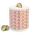 thumbnail image 1 of Dessert Piggy Bank, Realistic Illustration of Patisserie Elements Polka Dot Teapots and Cups Macarons, Ceramic Coin Bank Money Box for Cash Saving, 3.6" X 3.2", Multicolor, by Ambesonne, 1 of 4