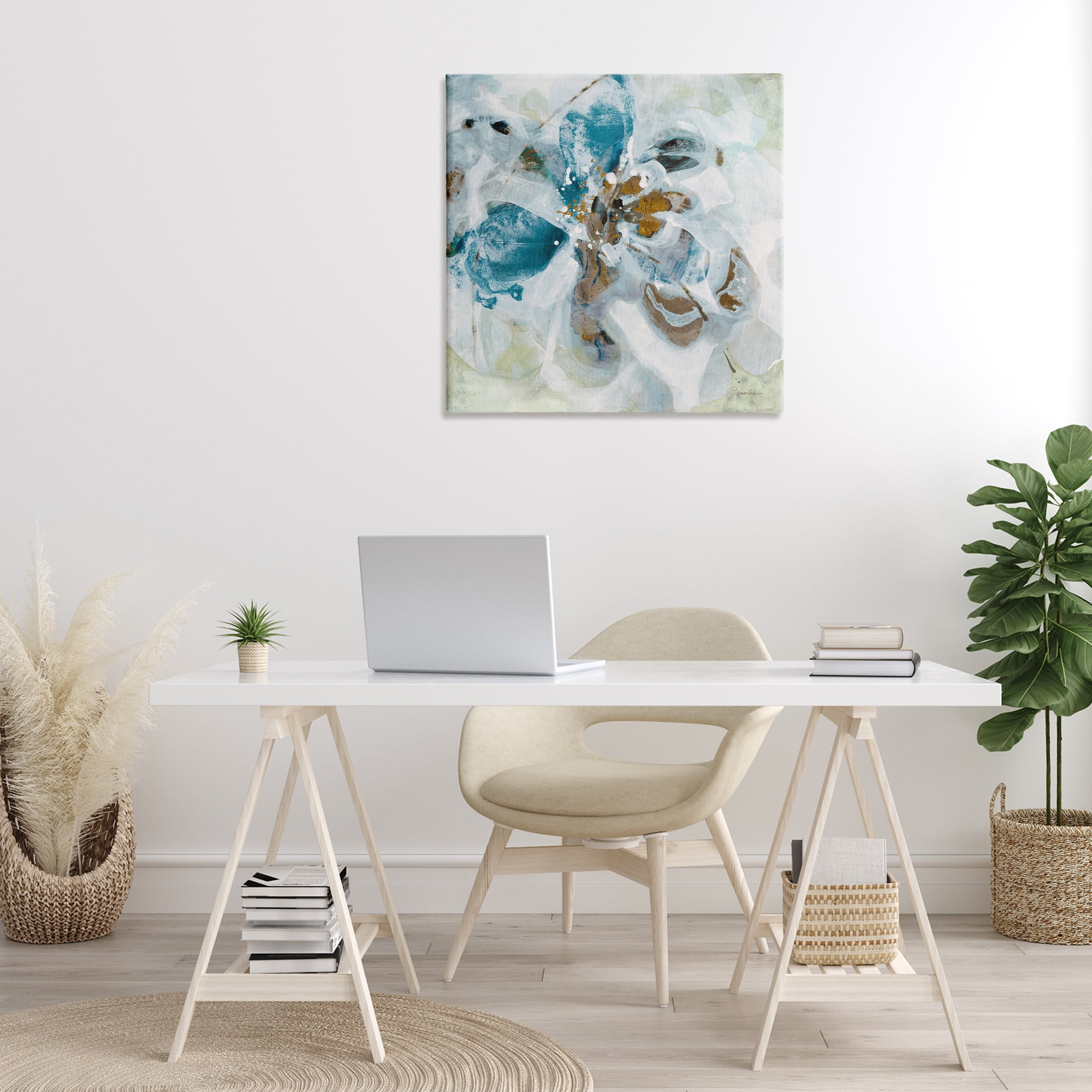 Stupell Industries Abstract Botanical Distortion Abstract Painting Gallery Wrapped Canvas Art Print Wall Art, 30 x 30