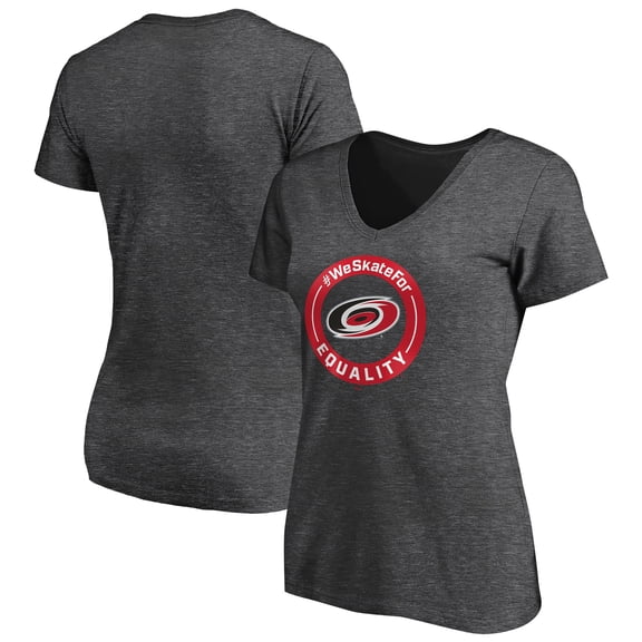 Women's Heather Gray Carolina Hurricanes #WeSkateFor V-Neck T-Shirt