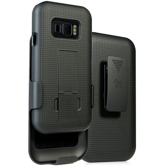 Case with Clip for Galaxy XCover FieldPro, Nakedcellphone Kickstand Cover with [Rotating/Ratchet] Belt Hip Holster Combo for Samsung Galaxy XCover FieldPro (SM-G889A)