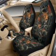 thumbnail image 3 of Xixirimido Car Seat Covers Front Seats Only with Belt Covers Armrest Box Cover 5Pcs Set for SUV Sedan Van Truck PU Leather Seat Protector Automotive Accessories, Leopard Cheetah Underbrush, 3 of 8