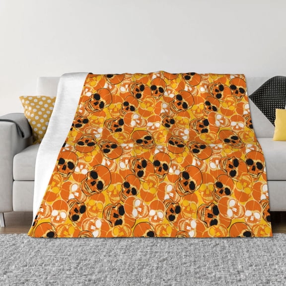 Naloa Skulls Flannel Blankets - Thick and Warm Blanket for Winter, Soft Fuzzy Plush King Blanket for All Seasons40"x30"