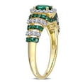 thumbnail image 3 of Everly Women's Created Sapphire and Created Emerald Yellow Gold Plated Ring, 3 of 8