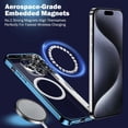 thumbnail image 4 of Magnetic Clear for iPhone 15 Pro Max Case [Compatible with MagSafe] [Full Camera Lens Protection] Luxury Plating Women Girls Men Cover Shockproof Phone Case for iPhone 15 Pro Max Blue, 4 of 14