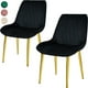 thumbnail image 1 of Set 2 Sillas Comedor Tapizadas Terciopelo Patas Doradas, 1 of 5