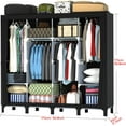 thumbnail image 6 of Non-Woven Wardrobe, No Tools Required, Large Capacity, Easy Assembly, Movable, Storage Rack, Waterproof, Dustproof, Stain Resistant, Black, 67.7 x 172 cm (Black, X-Large), 6 of 16