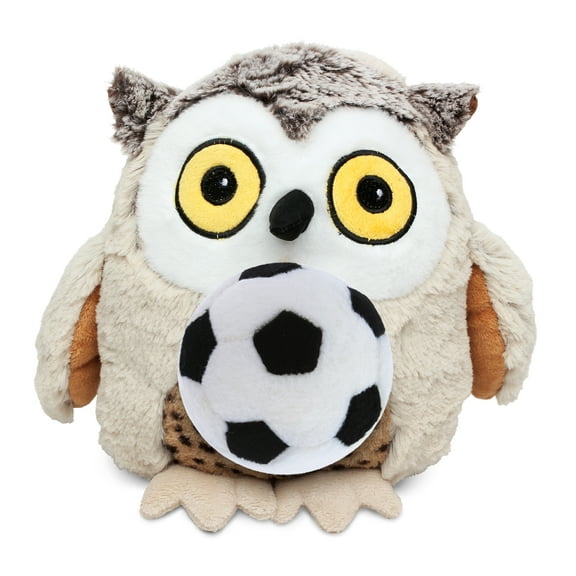DolliBu Fat Brown Owl Stuffed Animal with Soccer Ball Plush - Soft Plush Huggable Owl, Adorable Playtime Owl Plush Toy, Cute Wildlife Gift, Super Soft Plush Doll Animal for Kids and Adults - 8 Inches