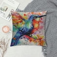 thumbnail image 2 of FUMJ Watercolor Hummingbird Throw Pillow Cover Bright Colorful Rainbow Splash Stain Pillow Case Decorative Square Cushion for Home Couch Bed, 2 of 5