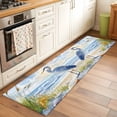 thumbnail image 3 of Blue Seabird Washable Runner Rugs 2'x6', Sea Wave Blue Sky Reed Seaside Nature Scenery Low Pile Throw Entryway Rug Non-Slip Sturdy Edge Binding Carpet for Indoor Bedside Entrance Bedside, 3 of 9