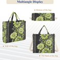 thumbnail image 6 of FORMRS Womens Corduroy Tote Bag Crossbody Shoulder Handbag with Pocket, Green Flowers, 6 of 7