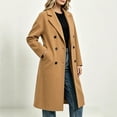 thumbnail image 7 of Enjoytime Trench Coat Women Lapel Double Breasted Long Overcoat with Belt Long Sleeve Trendy Casual Fashion Fall Winter Outerwear, 7 of 7