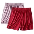 thumbnail image 1 of AherBiu 2pc Plus Size Pajama Shorts Women Soft Elastic Waist Short Loose Comfy Pjs Sleepwear Shorts, 1 of 2
