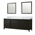thumbnail image 2 of Marsyas 84 in W Brown Double Bath Vanity, Cultured Marble Countertop and 34 in Mirrors, 2 of 6