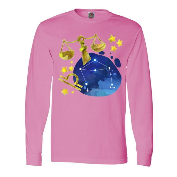 Inktastic Libra Constellation Zodiac Sign Illustration Long Sleeve T-Shirt