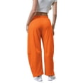thumbnail image 5 of GILIGEGE Women's Barrel Leg Sweatpant Drawstring Elastic Waisted Wide Leg Pants Casual Cotton Palazzo Baggy Gym Trousers Drawstring Sweat Pants with Pockets Casual Loose Sweat Pants Lounge Pant, 5 of 8