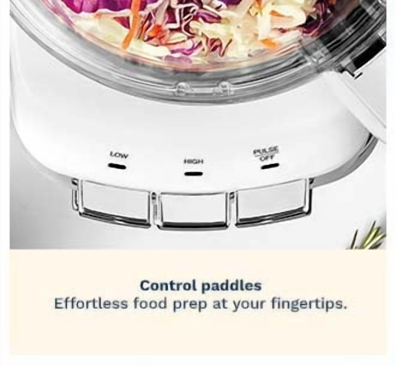 10-Cup Multifunctional Food Processor,BPA Free,with Control Paddles,  White and Stainless