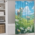 thumbnail image 3 of Farmhouse Highland Cow Funny Cattle And Flower Shower Curtain Modern Home Bathroom Bathtub Decor Waterproof Fabric with 12PCS Hooks, 3 of 8