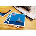 thumbnail image 3 of Chicago, Illinois, Lighthouse and Moon (Absorbent Ceramic Coasters Set of 4 Matching Images, Cork Back, Kitchen Table Decor), 3 of 3