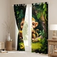 thumbnail image 3 of Feelyou Monkey Blackout Curtains Set of 2 (52x84 Each), Jungle Animal Window Curtains, 3 of 6