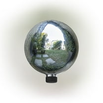 Alpine Corporation Glass Gazing Globe, Silver
