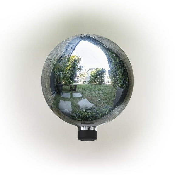 Alpine Corporation Glass Gazing Globe, Silver