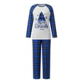 thumbnail image 1 of Family Matching Pajamas Sets Printed Long Sleeve Tops with Plaid Pants, 1 of 9