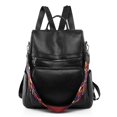 thumbnail image 3 of Mochila con textura de cuero suave de PU, bolso de mujer de gran capacidad, bolso de viaje simple antirrobo, mochila escolar informal liviana, 3 of 6
